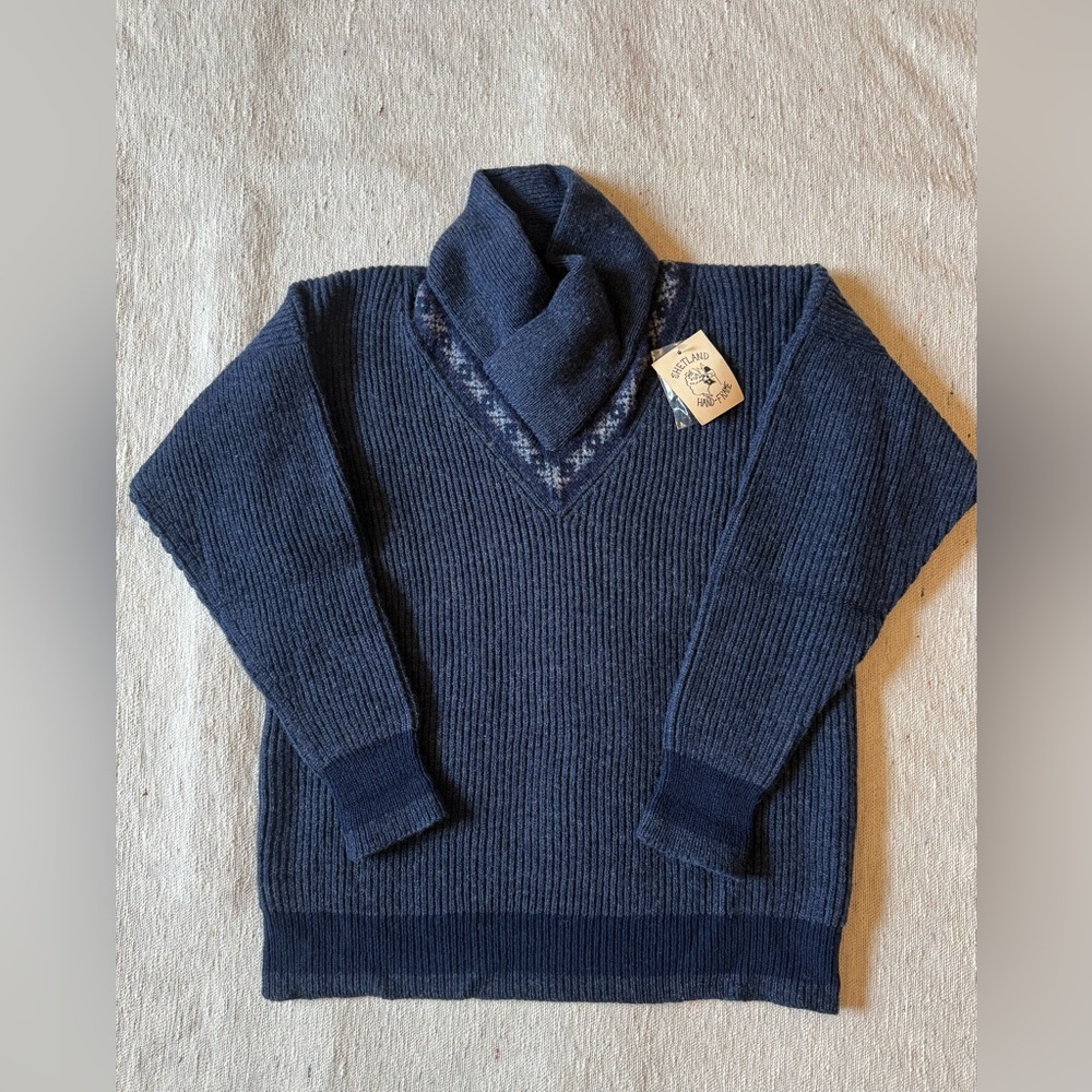 🏴󠁧󠁢󠁳󠁣󠁴󠁿 Shetland Islands Pure New Wool Sweater Handframed Handfinished
